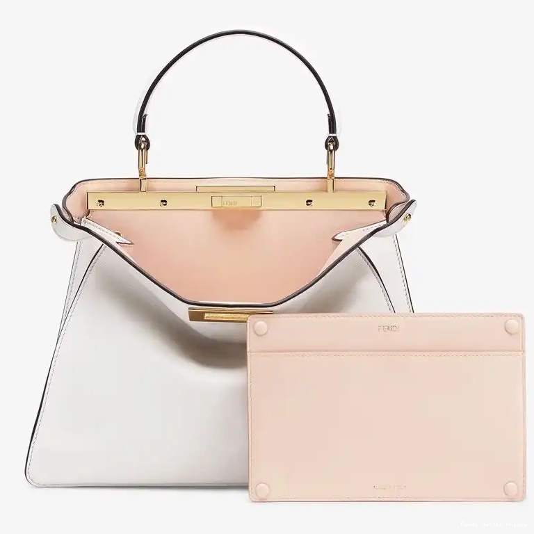 Affordable Bag White ISeeU In Laether Fendi Medium Peekaboo Nappa 0611